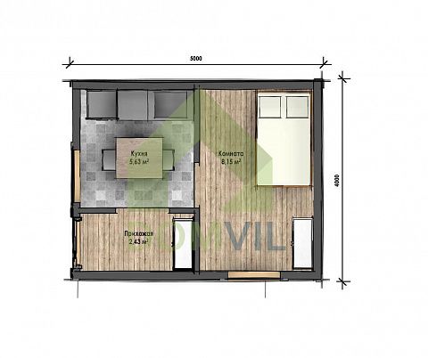 Проект дачного дома «Садовник-2» 4x5 м., площадь 16,2 кв.м.